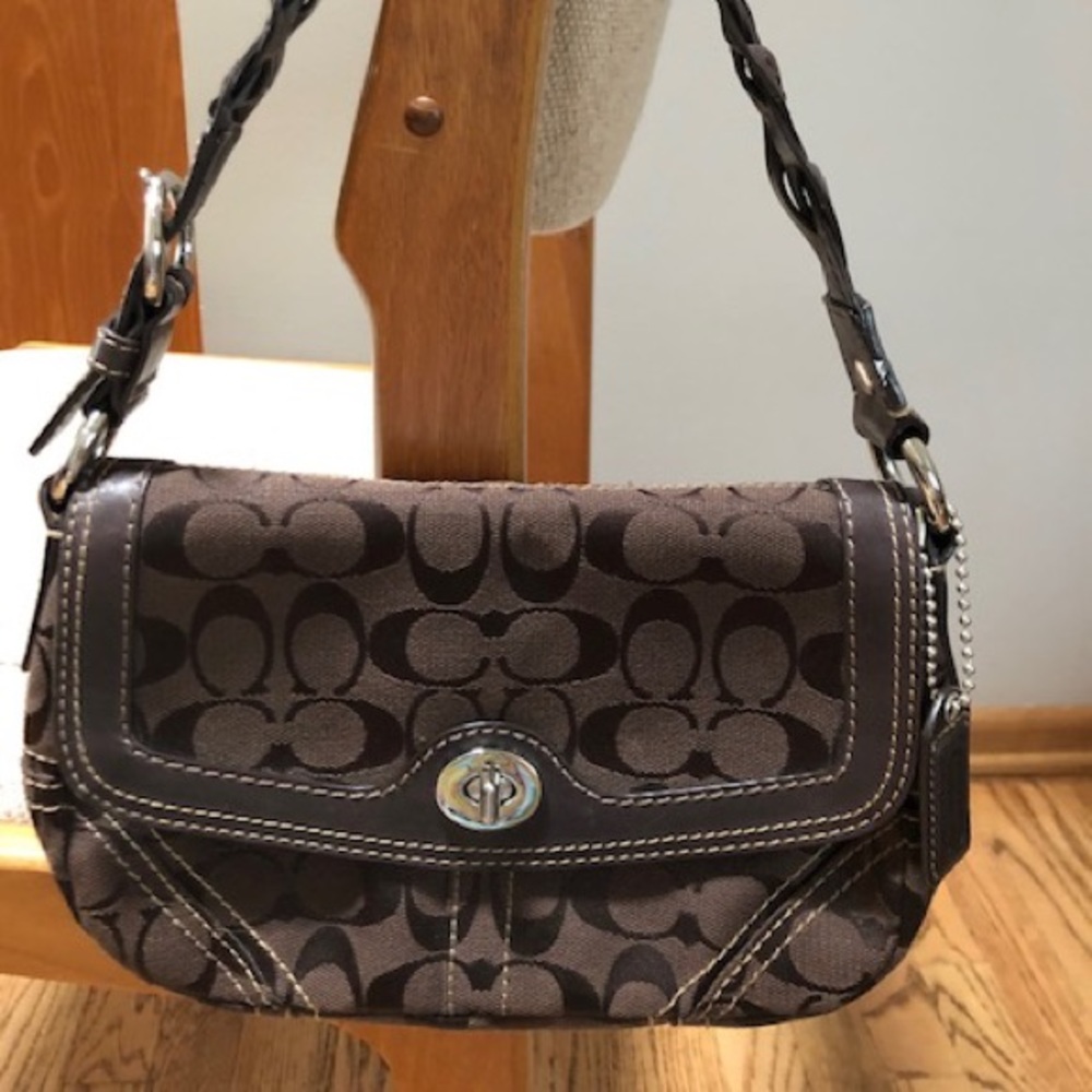 Coach handbag braided leather strap